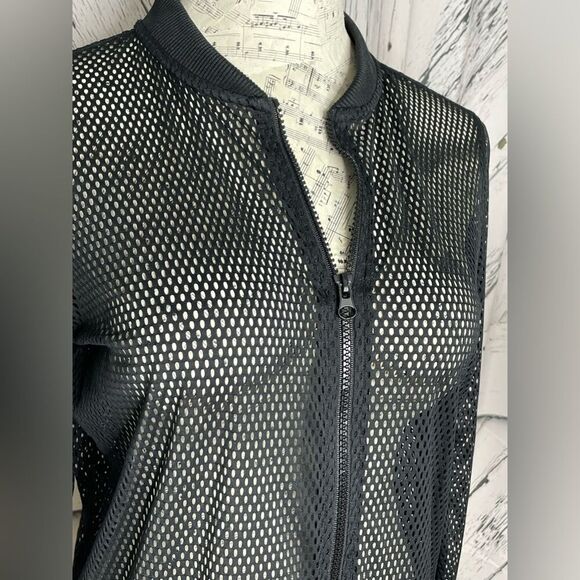 Victoria’s Secret Sport Mesh Fishnet Black Zip Jacket S - Picture 2 of 5